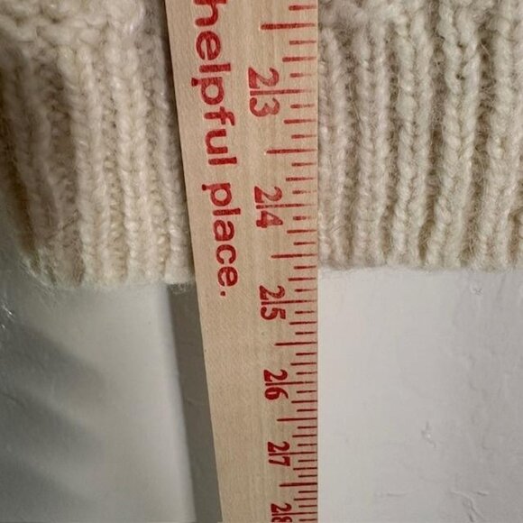 J Crew Sweater Womens Small White Alpaca Wool Blend Chunky Cable Knit Pullover - Picture 7 of 7